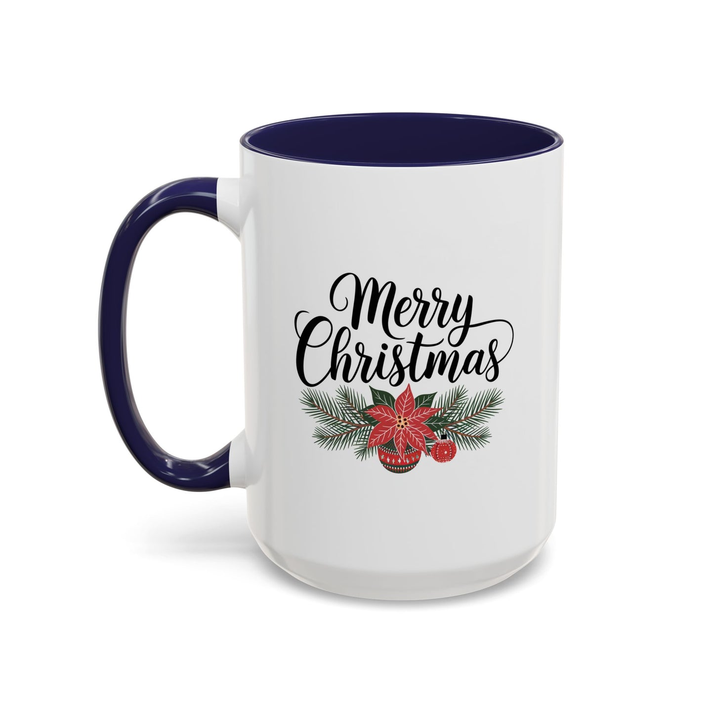 Christmas Mug - Merry Christmas Black Text Mistletoe