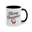 Christmas Mug - Merry Christmas Black Text Santa Present
