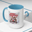 Christmas Mug - Merry Christmas Red Text Puppy Green & Red Top
