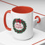 Christmas Mug - Merry Christmas Red Text Bow Wreath