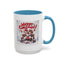 Christmas Mug - Merry Christmas Red Text Puppy Green & Red Top