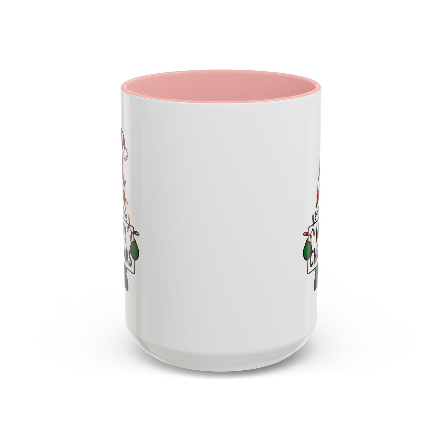 Christmas Mug - Merry Christmas Black Text Gnome Lights