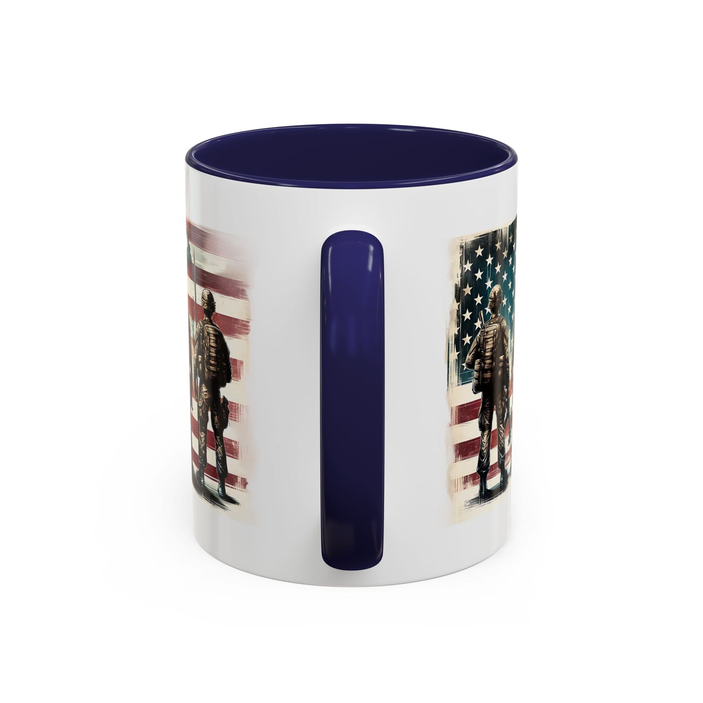 4th of July Mug - Soldiers American Flag