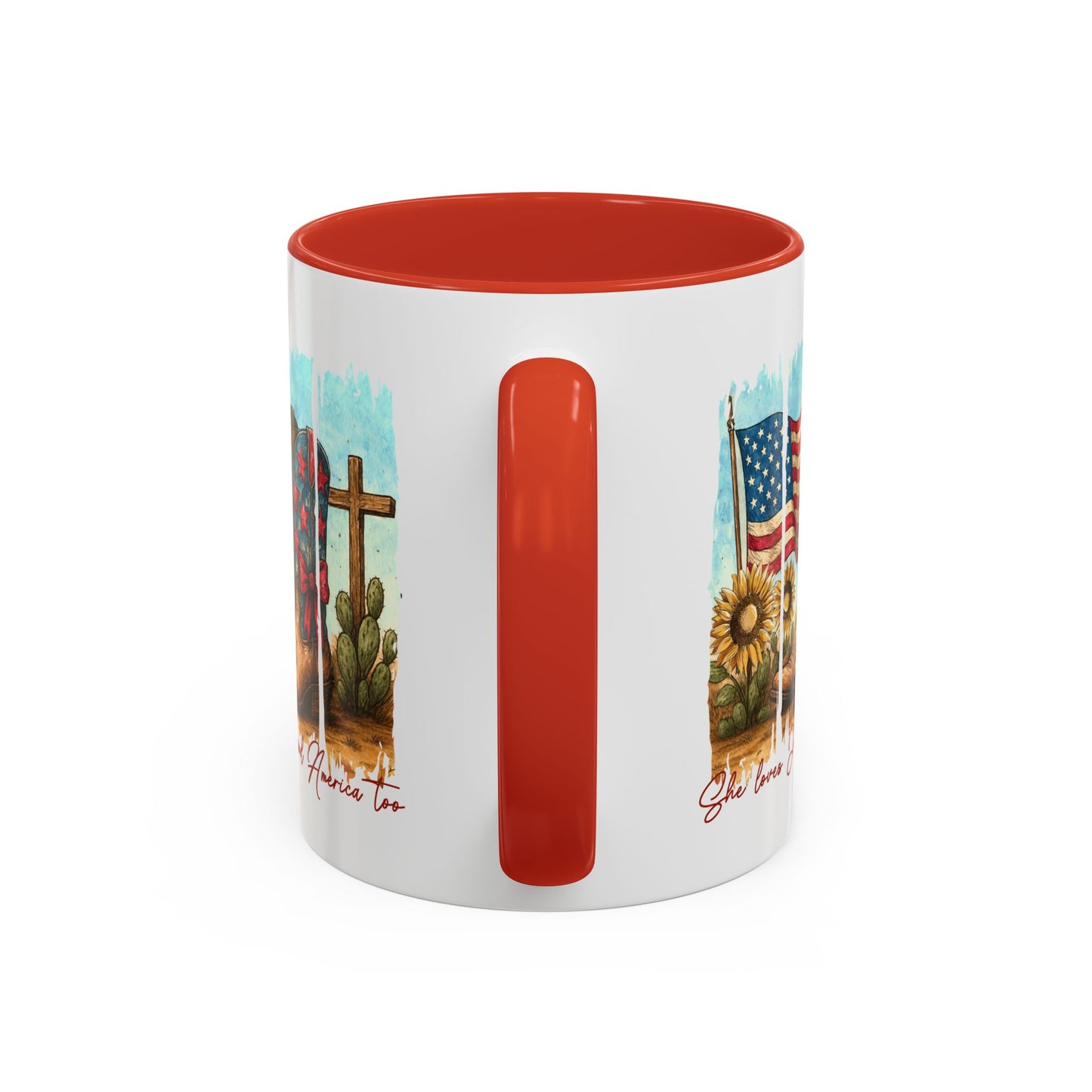 4th of July Mug - She Loves Jesus & America Too Boots