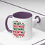 Christmas Mug - Merry Christmas Green & Red Text Trees Hearts Snowflakes Stars