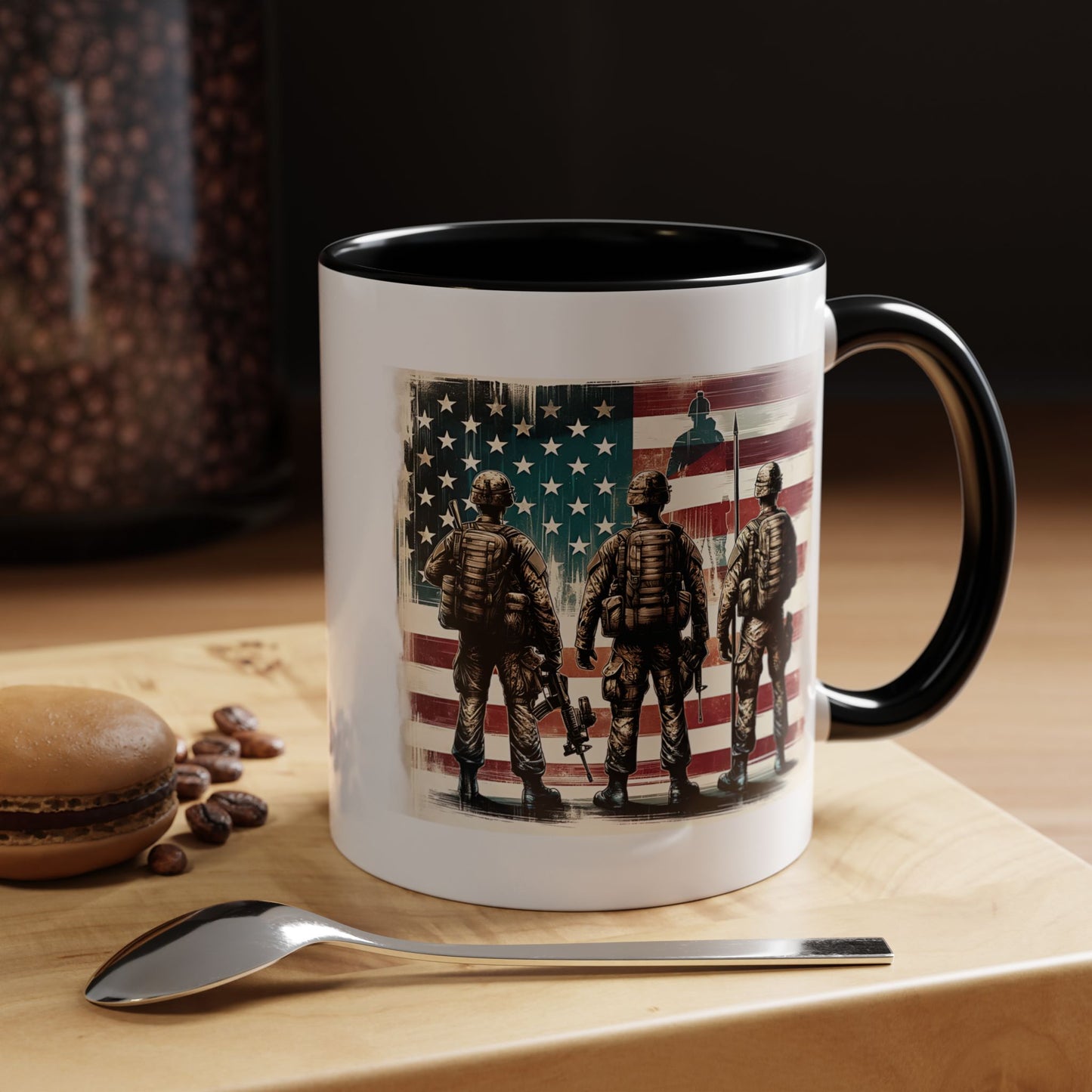 4th of July Mug - Soldiers American Flag
