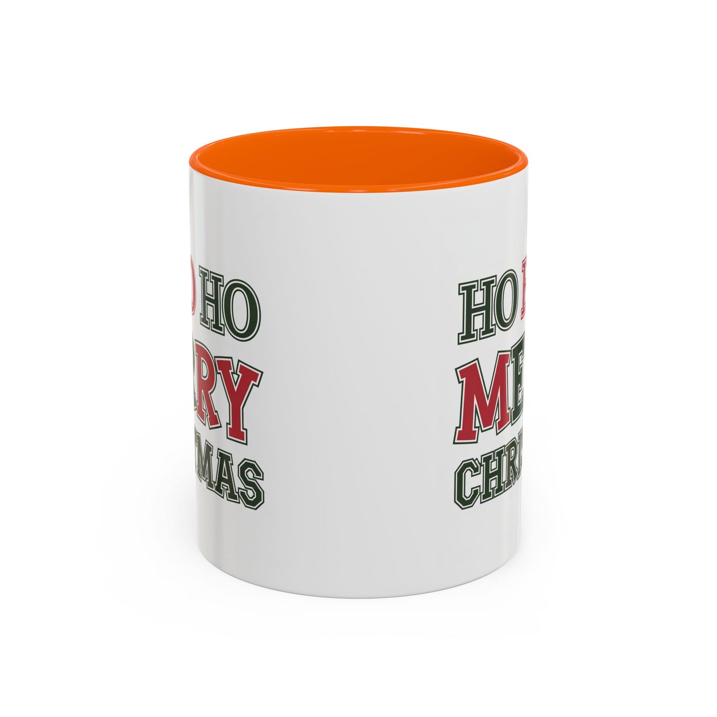 Christmas Mug - Ho Ho Ho Merry Christmas Green & Red Text 2
