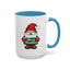 Christmas Mug - Merry Christmas White & Green Text Gnome Snow