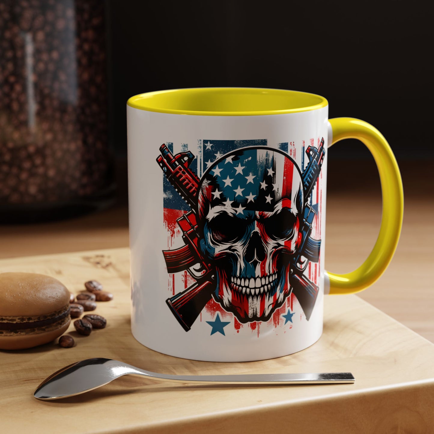 4th of July Mug - Skull With American Flag