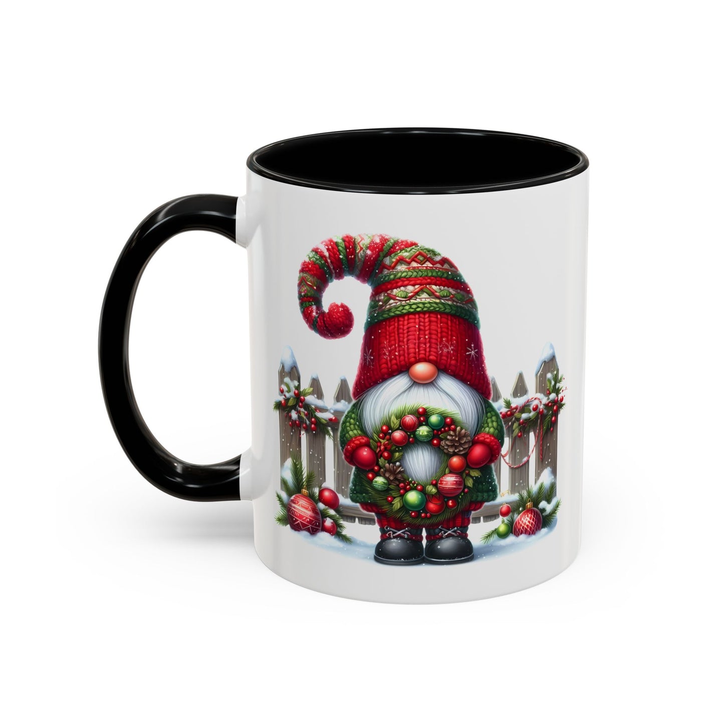 Christmas Mug - Gnome with Christmas Wreath