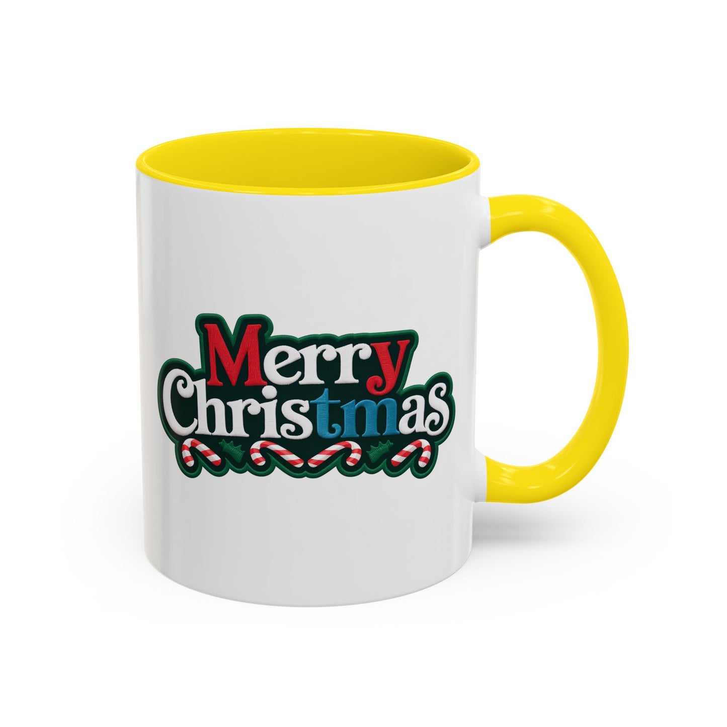 Christmas Mug - Merry Christmas White Red & Blue Text