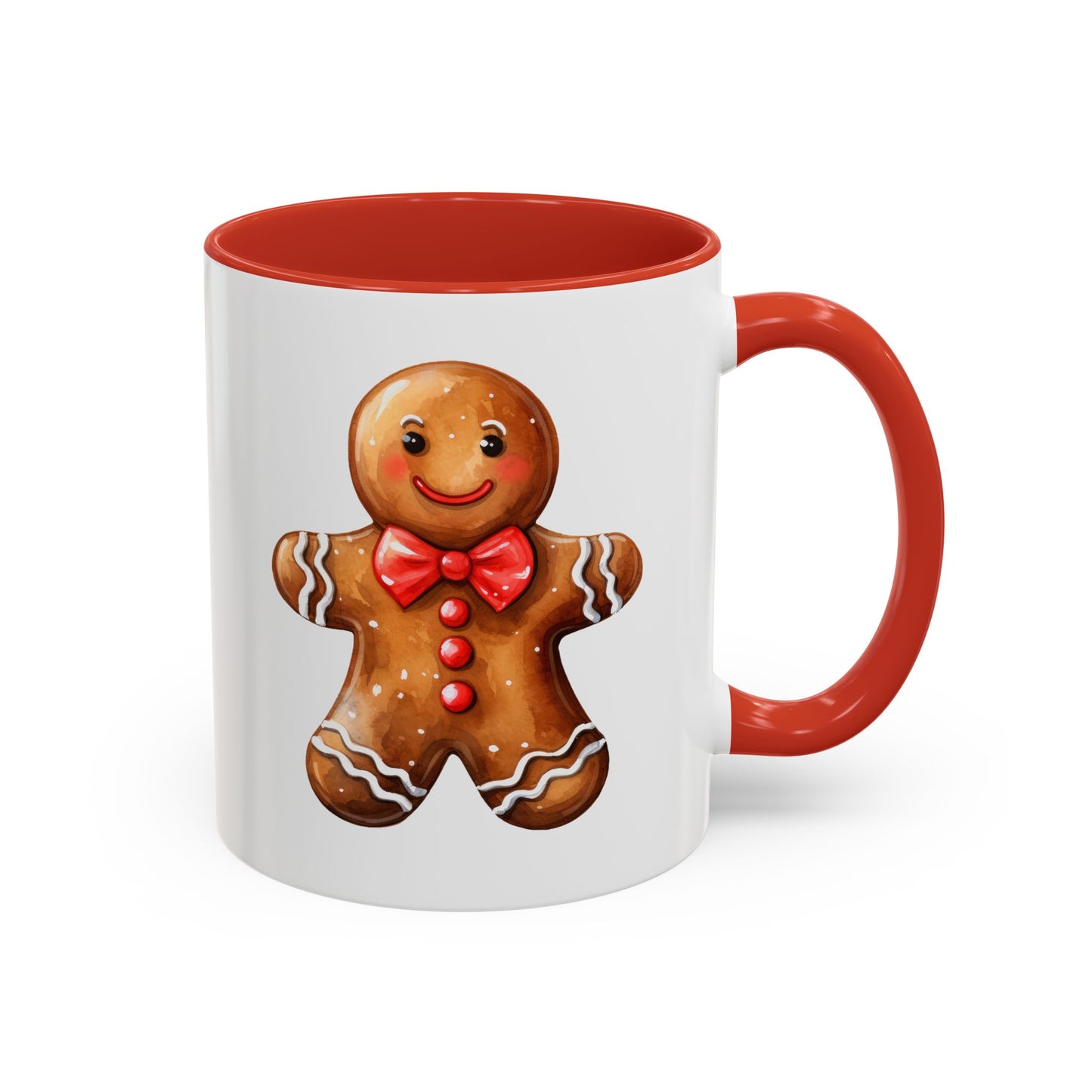 Christmas Mug - Gingerbread Man Red Bow