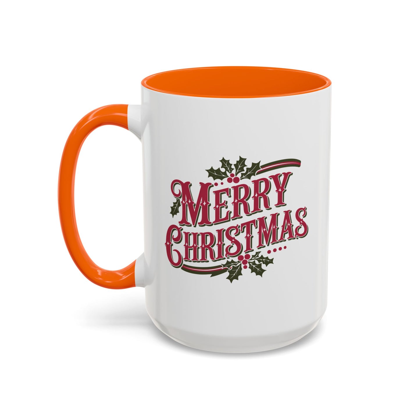 Christmas Mug - Merry Christmas Maroon & Green Text Decorations