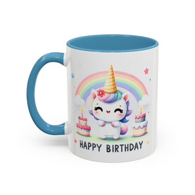 Birthday Mug -  Unicorn With Cakes