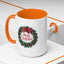 Christmas Mug - Merry Christmas Red Text Bow Wreath