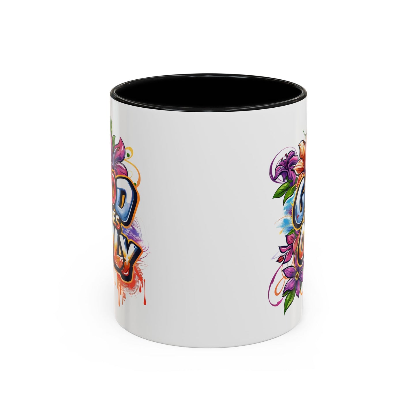 Wellness Mug - Good Vibes Only Graffiti Flowers