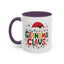 Christmas Mug - Grandma Claus Green Yellow & Red Text Hat Lights Stars