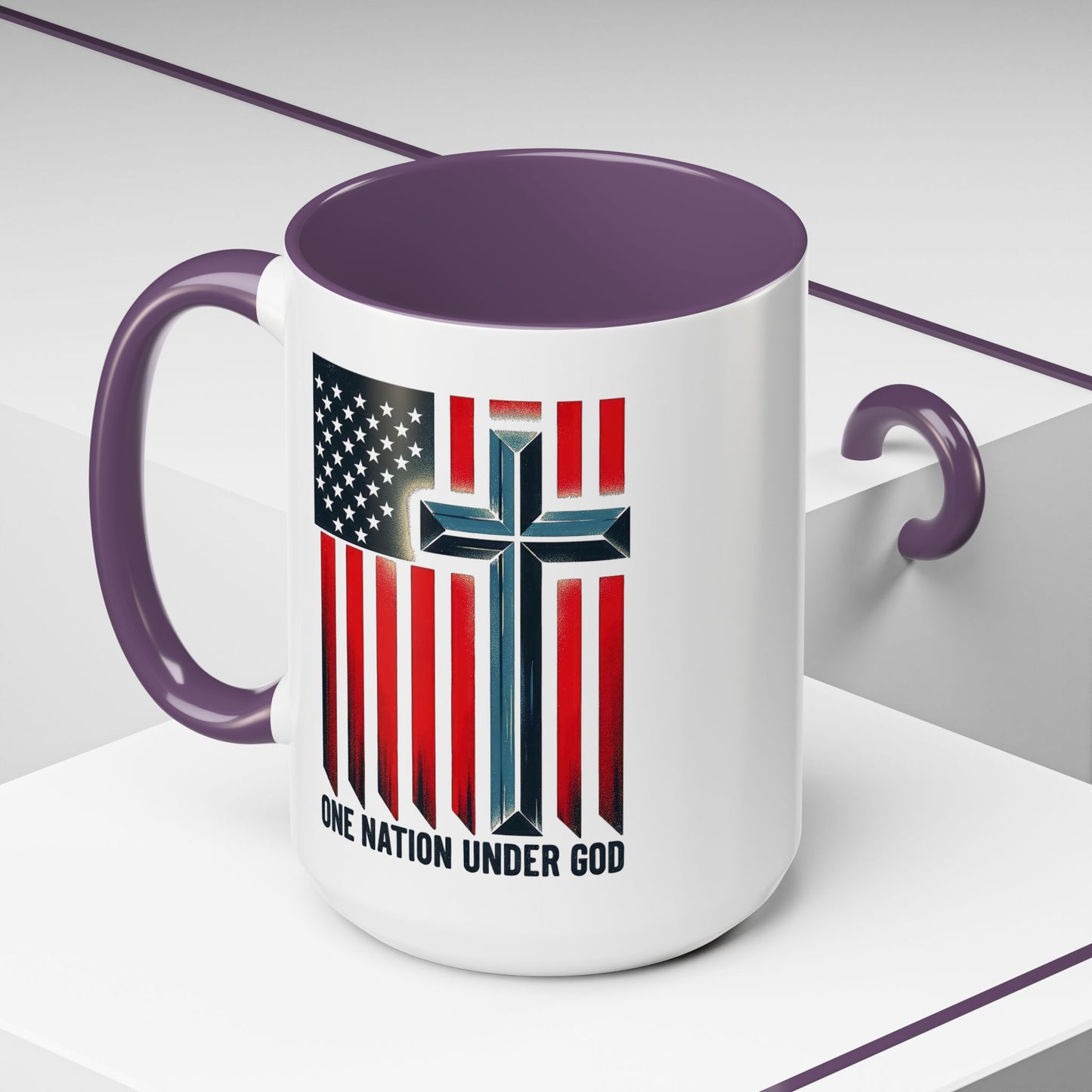 Religious Mug - One Nation Flag Cross