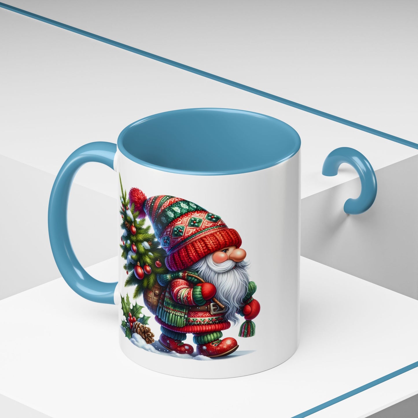 Christmas Mug - Gnome Christmas Tree and Pine Cone