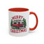 Christmas Mug - Merry Christmas Red & White Camper