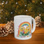 Wellness Mug - Think Happy Thoughts Rainbow Flowers
