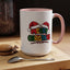 Christmas Mug - Merry Christmas Red Yellow & Blue Text Red Hats