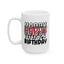 Birthday Mug - Happy Birthday Red White & Black Text