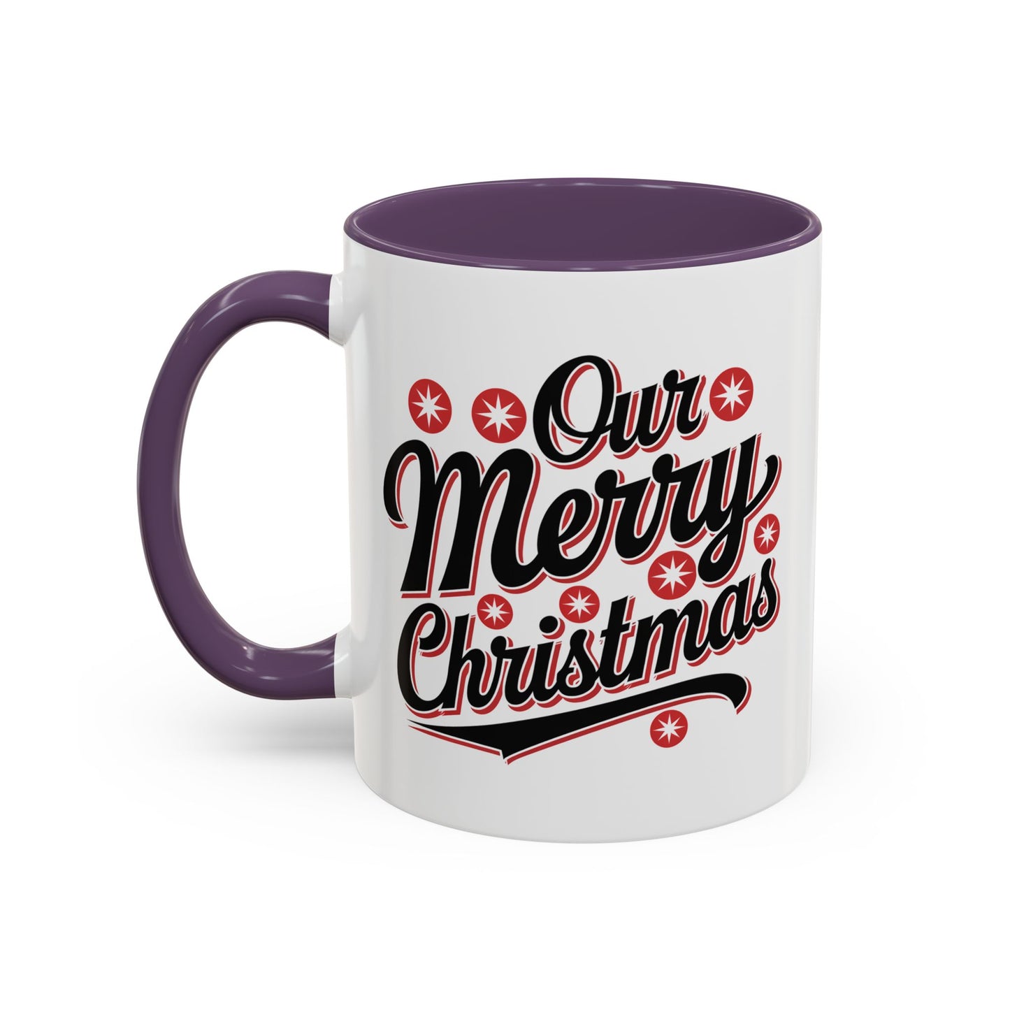 Christmas Mug - Merry Christmas Black Red & White Baseball Text