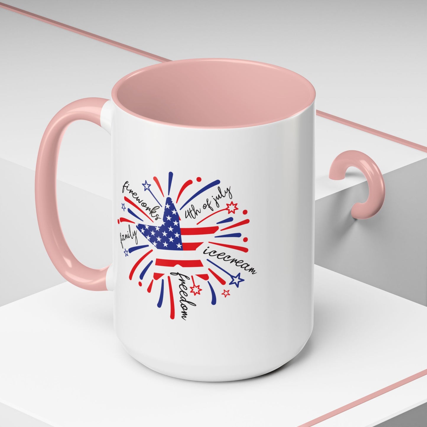 4th of July Mug - Star Flag Fireworks