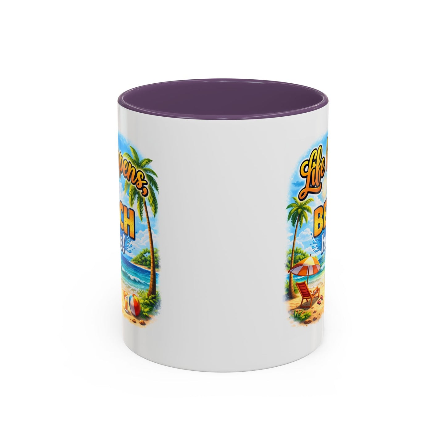 Humor Mug - Life Happens the beach Helps