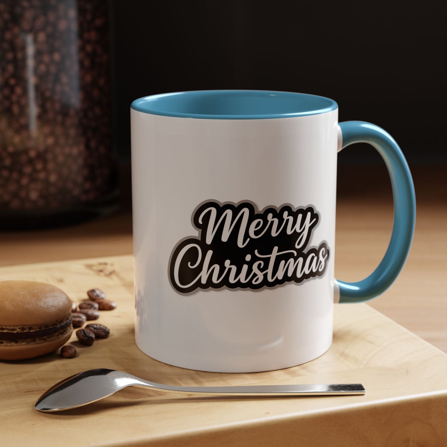 Christmas Mug - Merry Christmas White Black & Grey Text