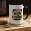 Christmas Mug - Merry Christmas Red Yellow & Green Text Green & Red Hat