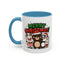 Christmas Mug - Merry Christmas Green & Red Text Cute Animals