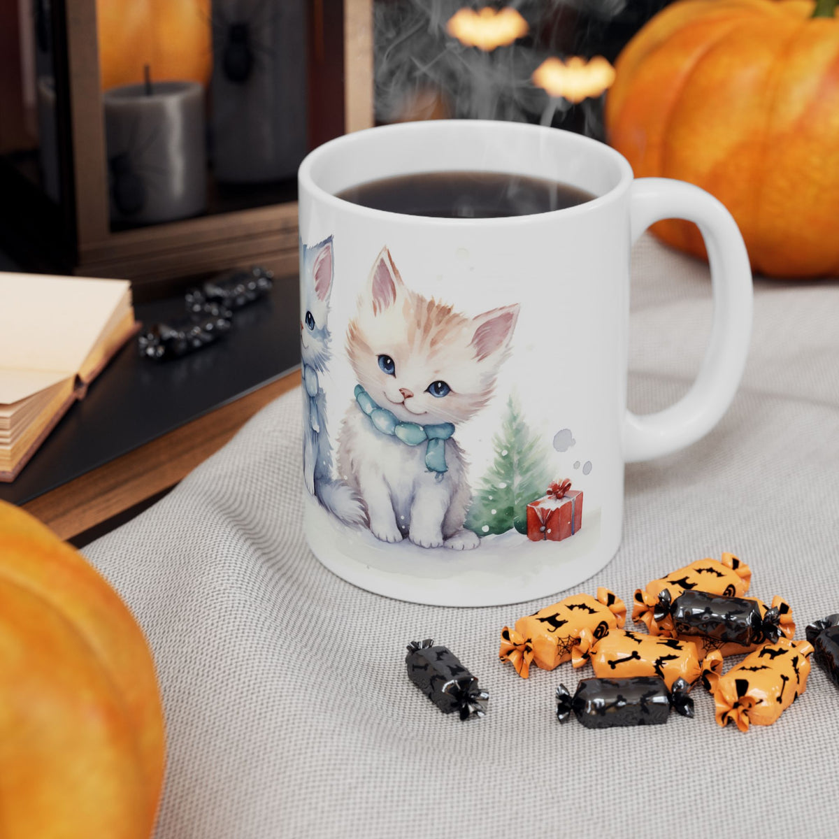 Chirstmas Mug - Three Christmas Cats