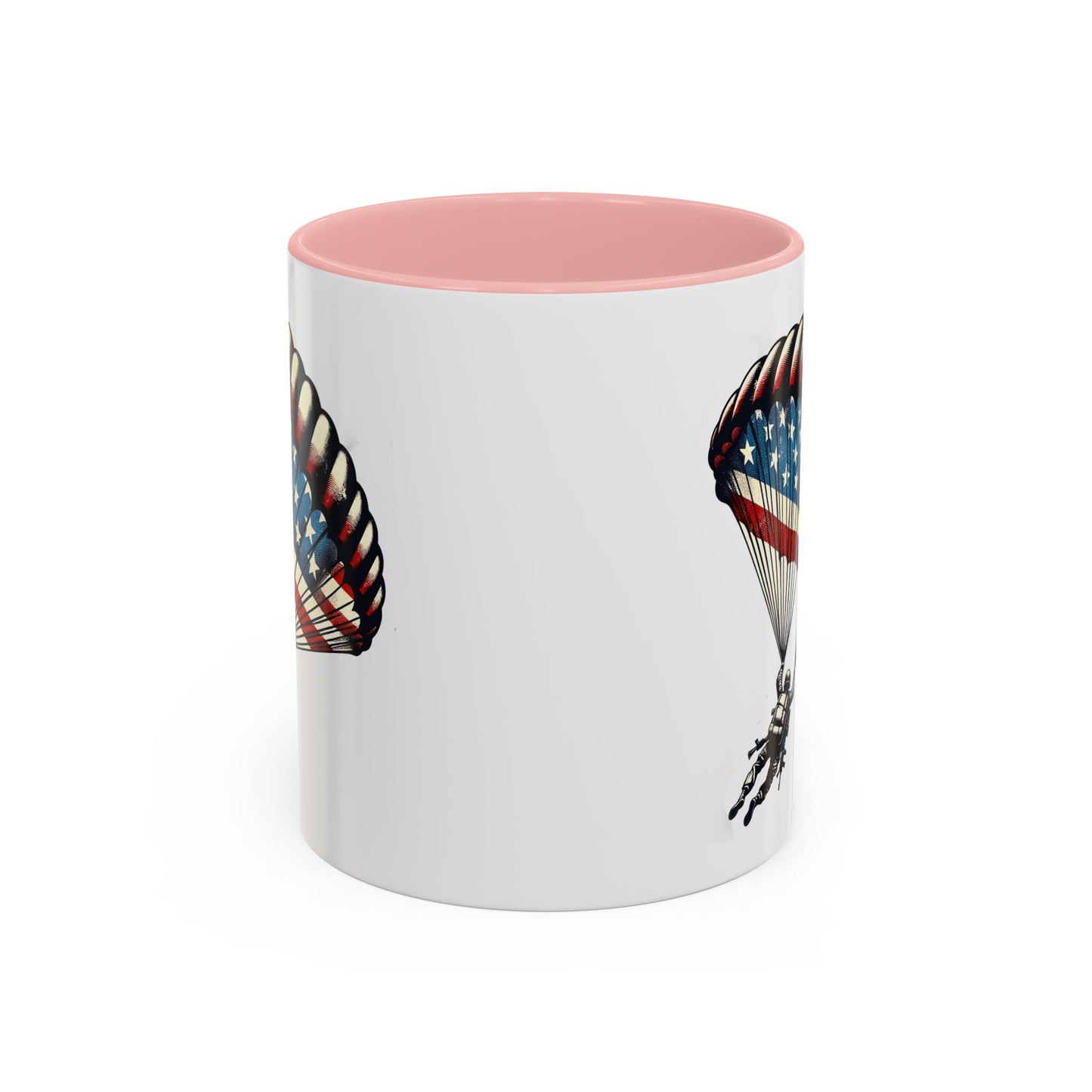 4th of July Mug - Airborne Soldier Parachute Flag