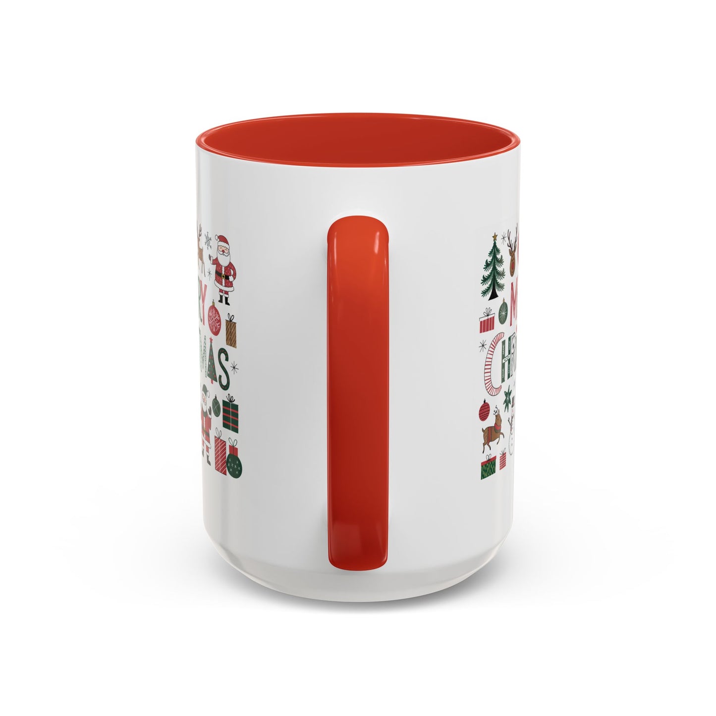 Christmas Mug - Merry Christmas Red White & Green Text Collage