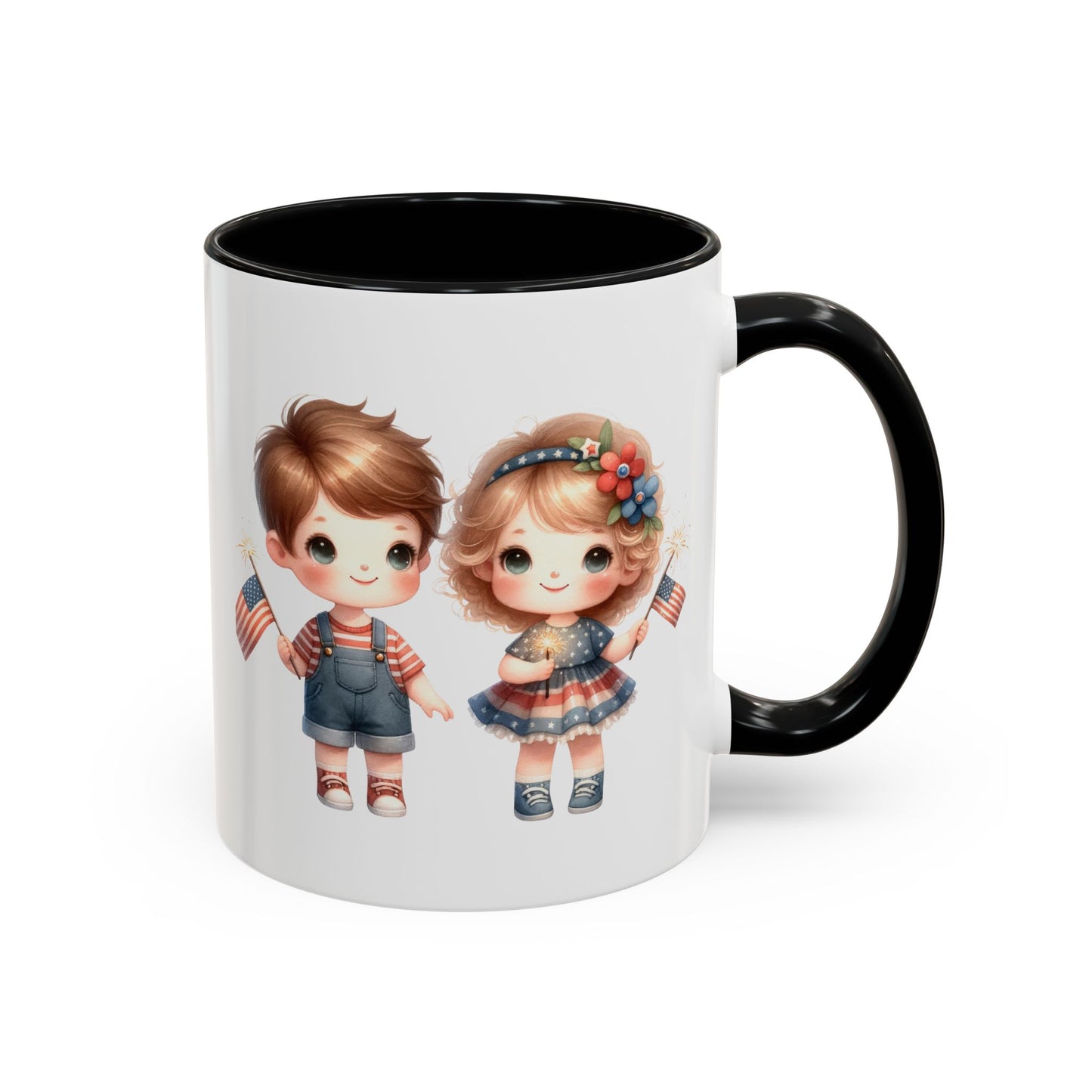 4th of July - American Boy & Girl Flags