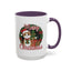 Christmas Mug - Merry Christmas Red Text Cat Presents Wreath