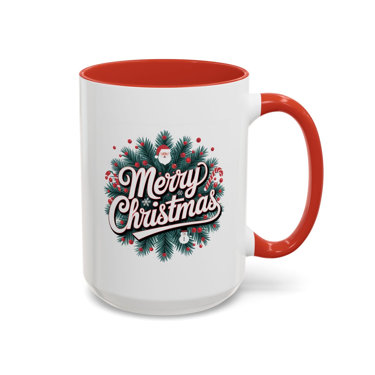 Christmas Mug - Merry Christmas White & Red Embossed Text
