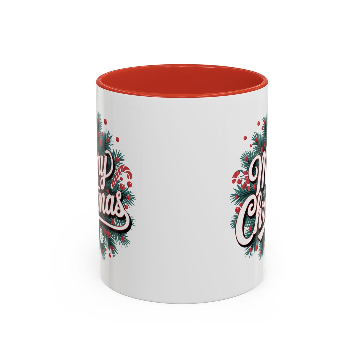Christmas Mug - Merry Christmas White & Red Embossed Text
