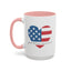 4th of July Mug - God Bless America Flag Heart