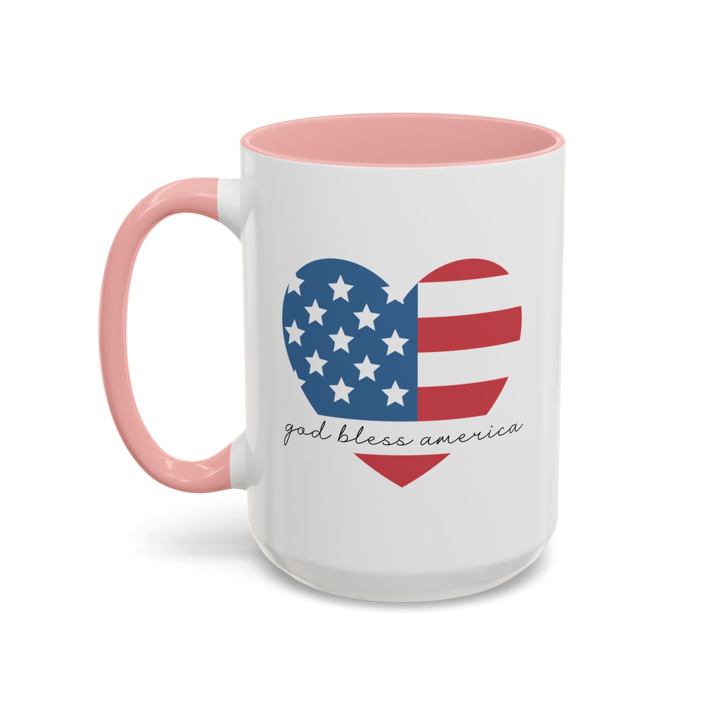 4th of July Mug - God Bless America Flag Heart