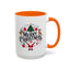 Christmas Mug - Merry Christmas Black Text Santa Reindeer Snowmen Ornaments