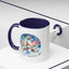 Christmas Mug - Merry Christmas Blue Text Snowman Star Reindeer