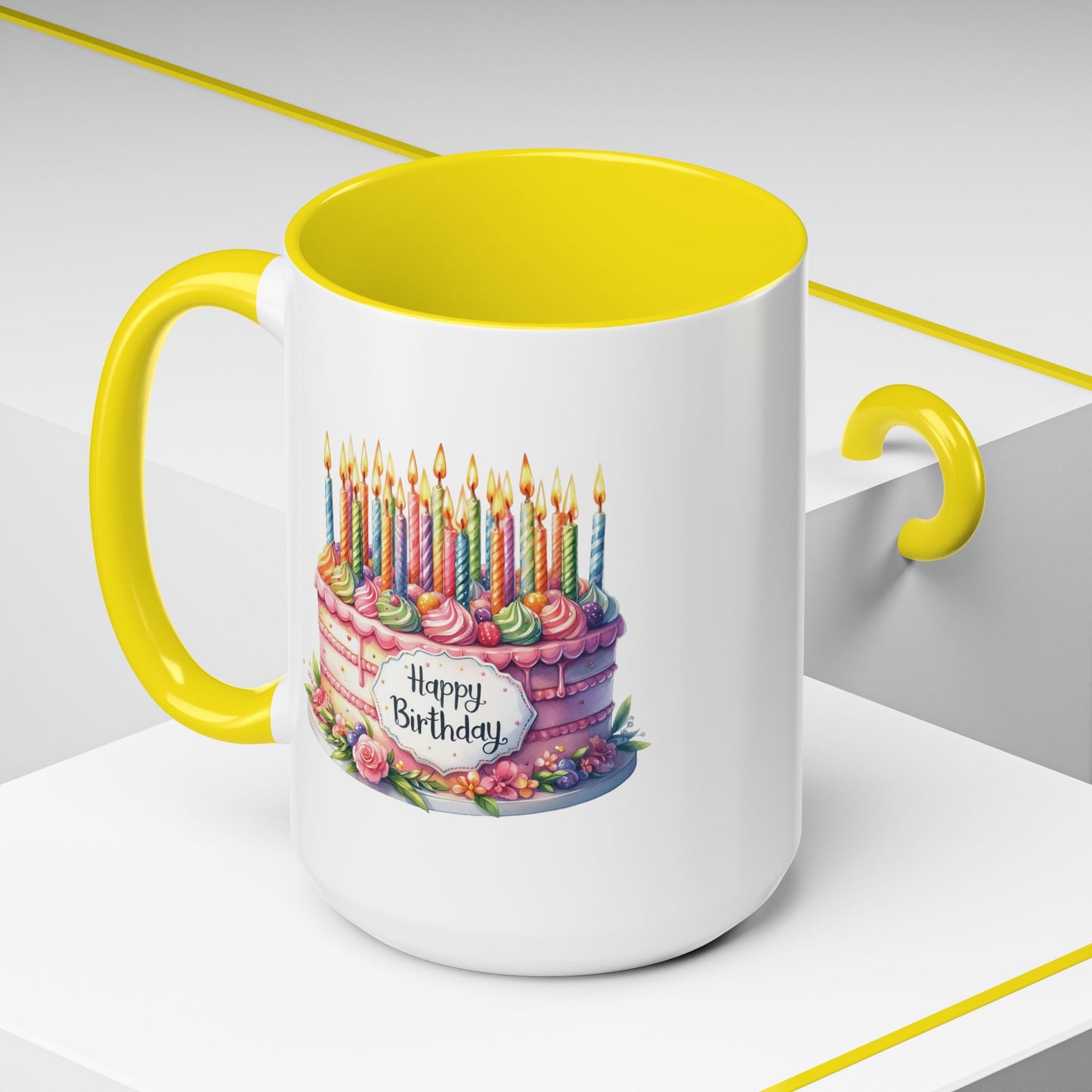 Birthday Mug - Happy Birthday Large Cake With...