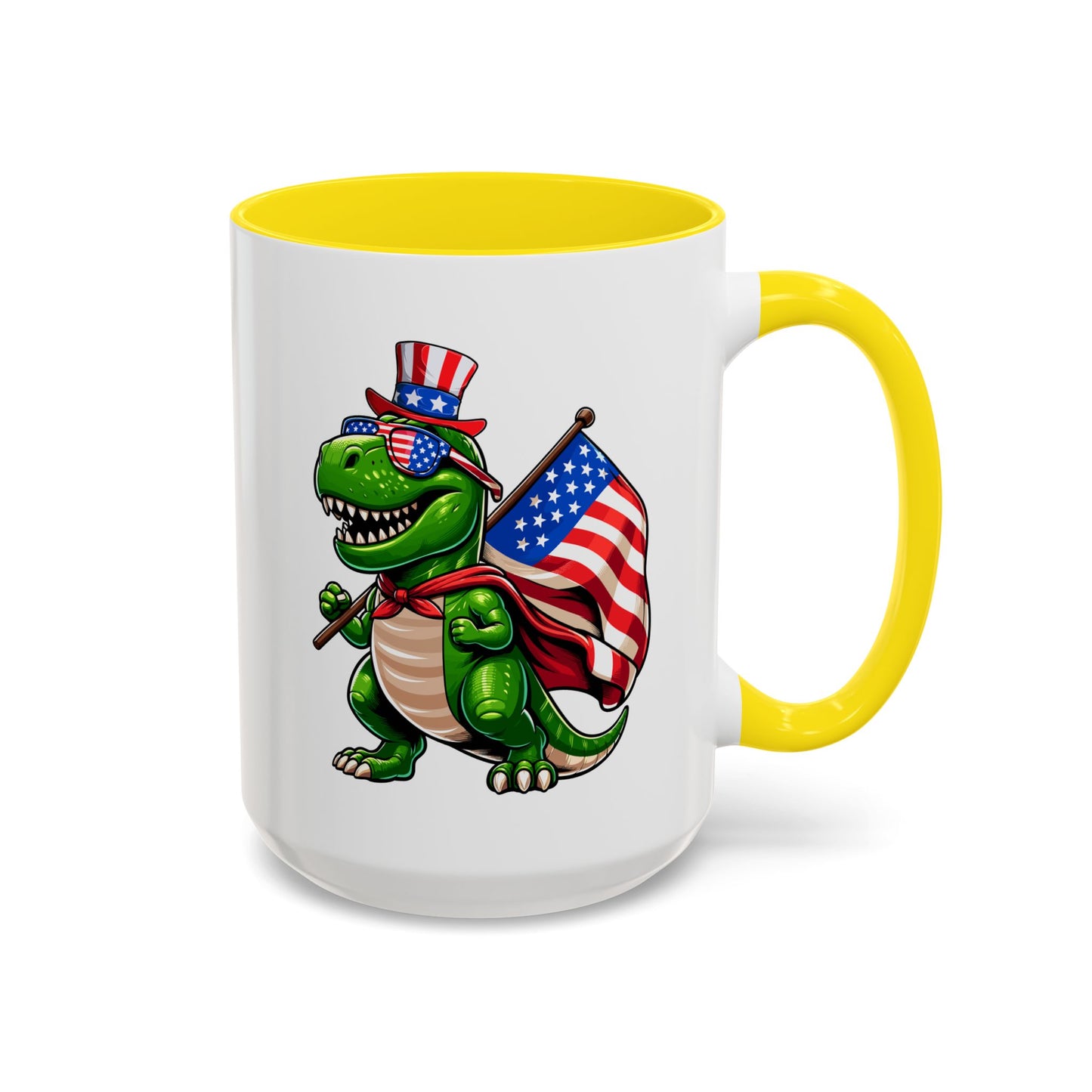 4th of July Mug - T Rex Dinosaur USA Flag