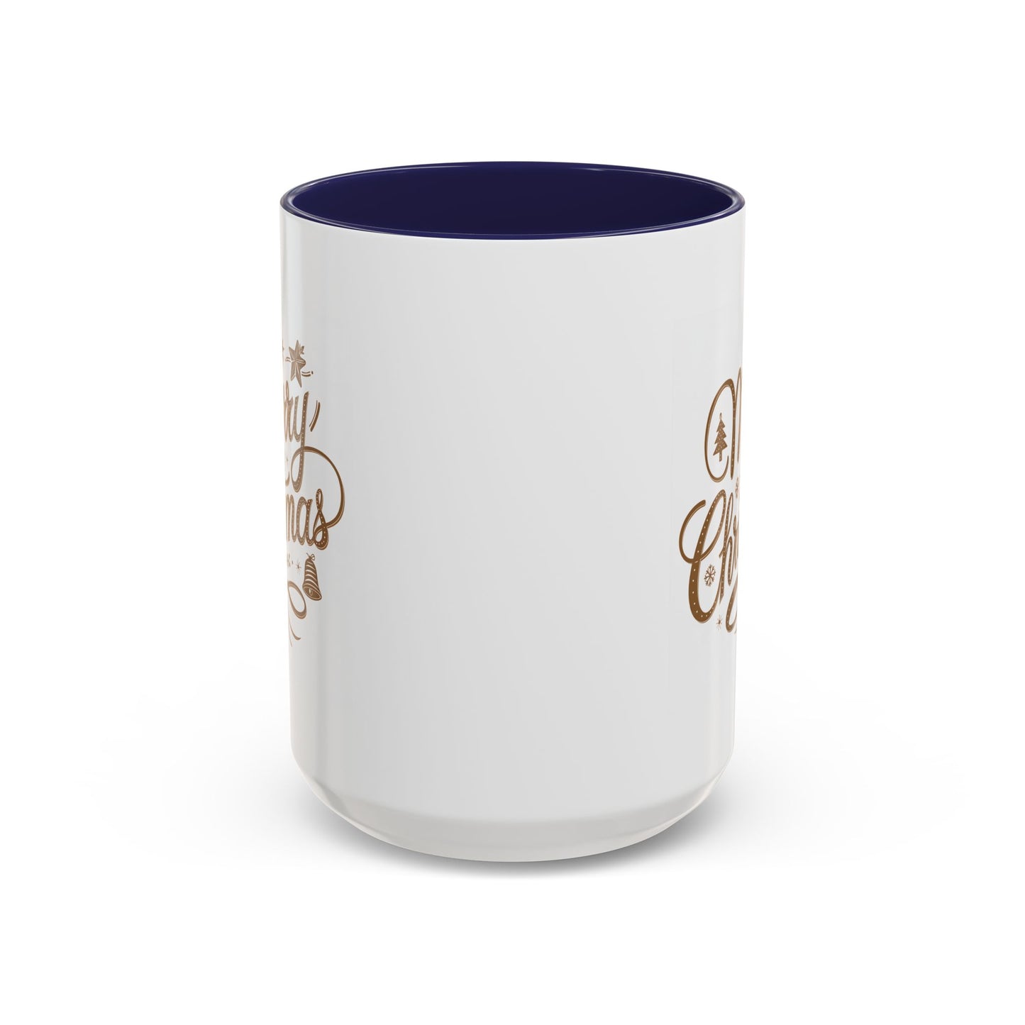 Christmas Mug - Merry Christmas Gold Text Tree Star Ornaments