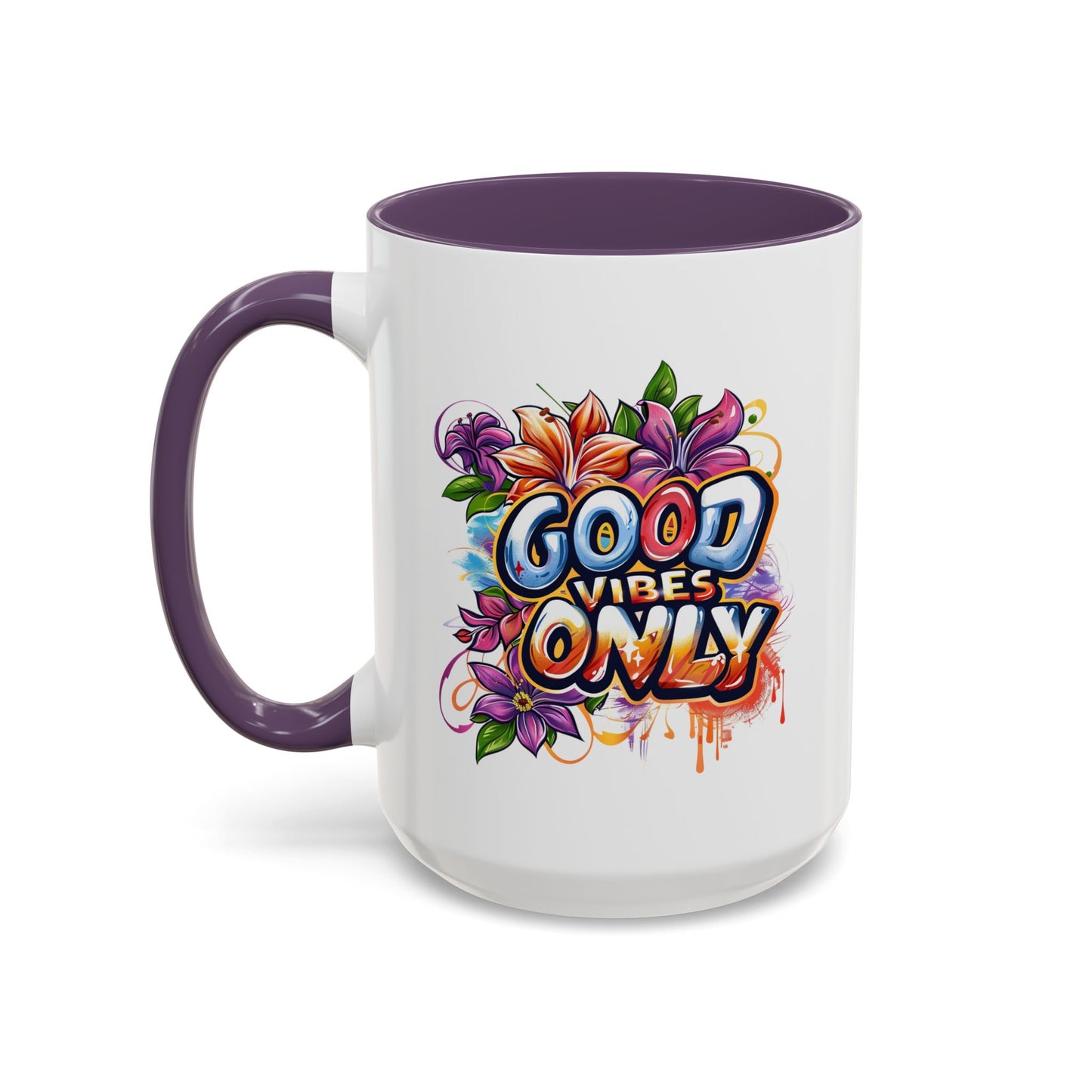 Wellness Mug - Good Vibes Only Graffiti Flowers