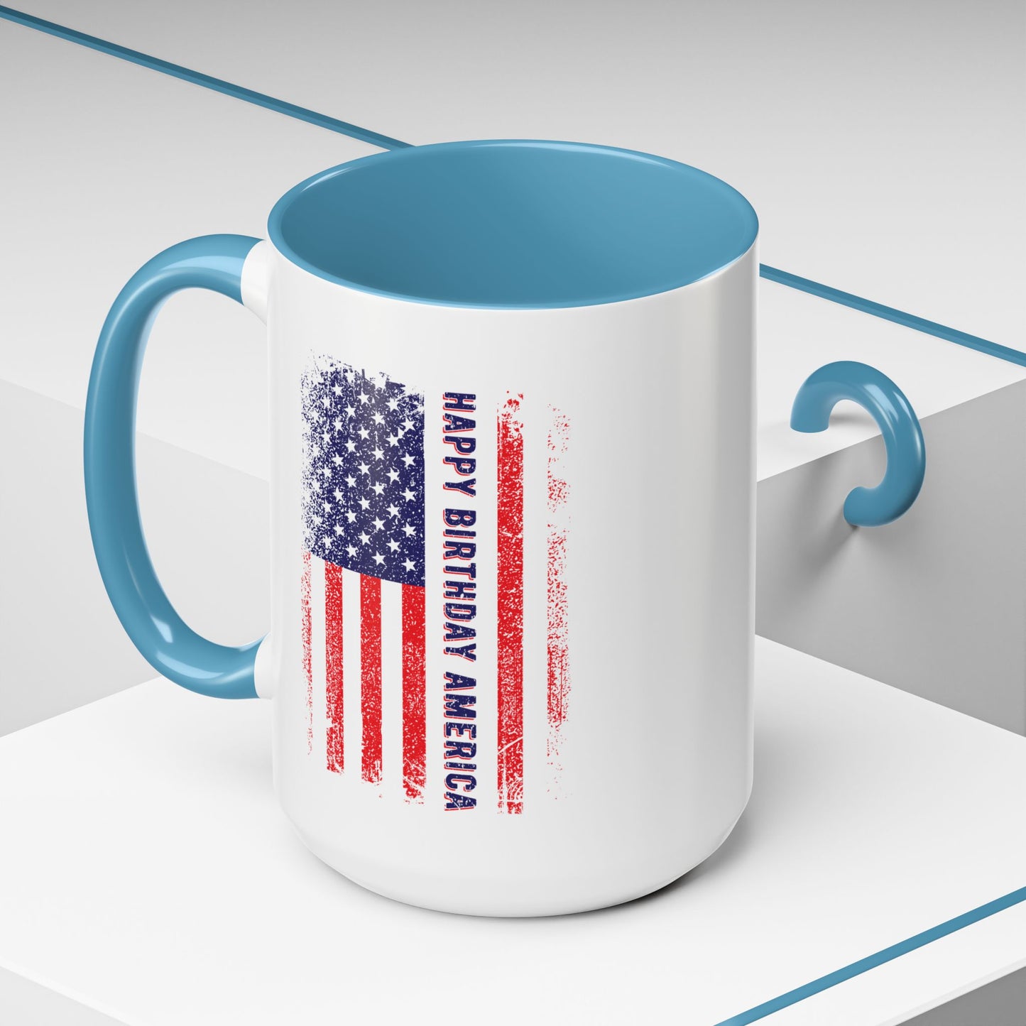 4th of July Mug - Happy Birthday America Flag