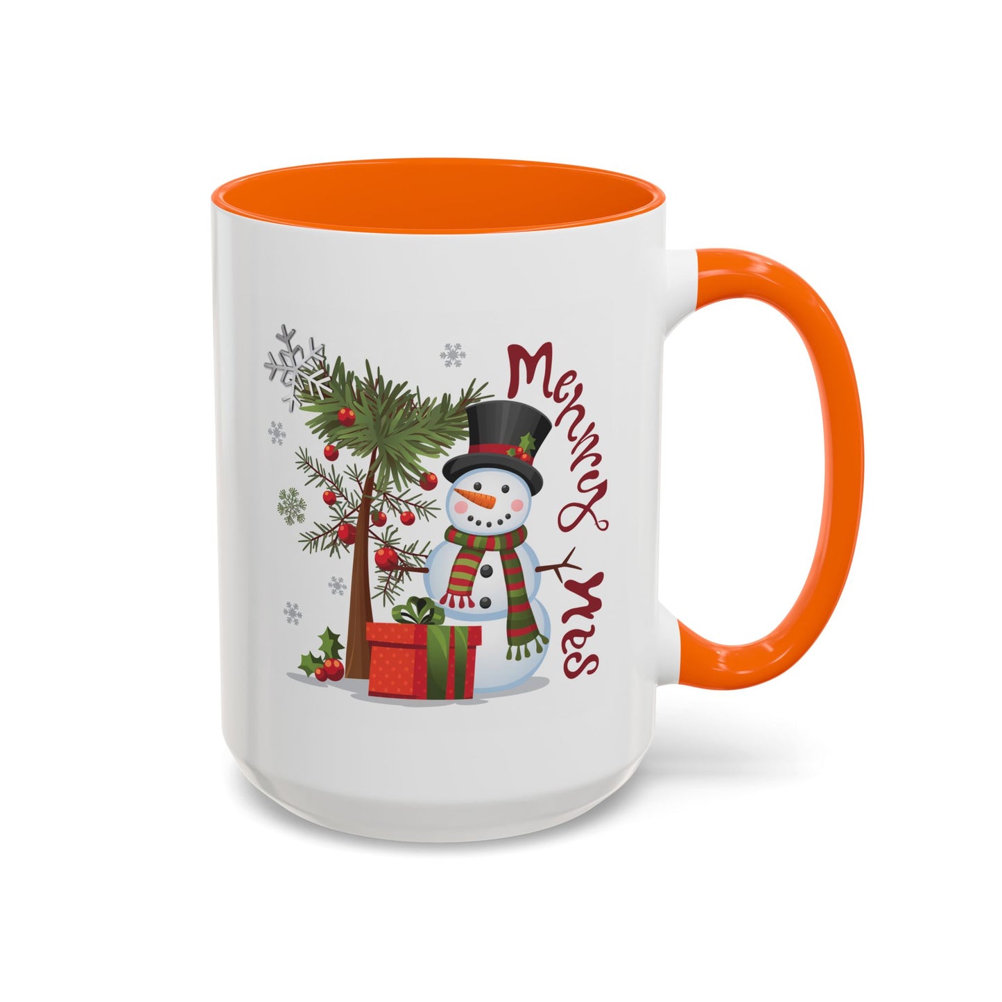 Christmas Mug - Merry Xmas Snowman Tree Present